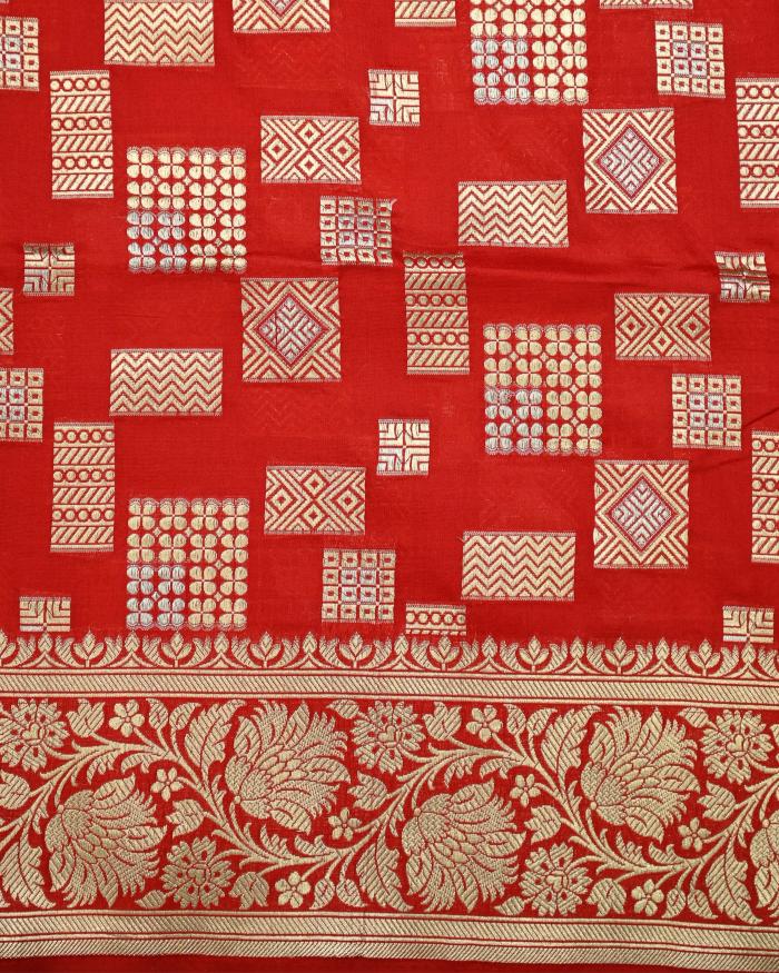 katan handloom geometric modern pattern  Banarasi Saree