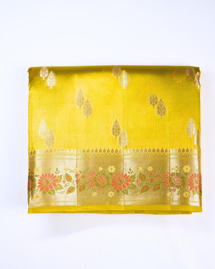 Mango Silk Zari Weaving Banarasi Saree