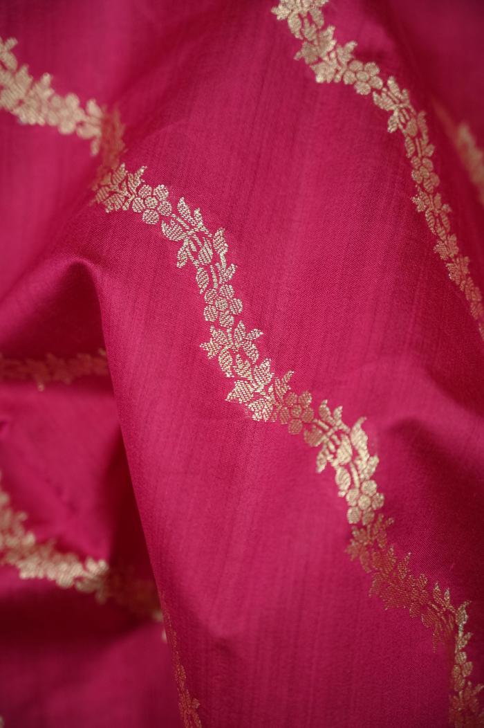 Pure Banarasi Chiniya Silk Saree Rani Pink & 7 Colors