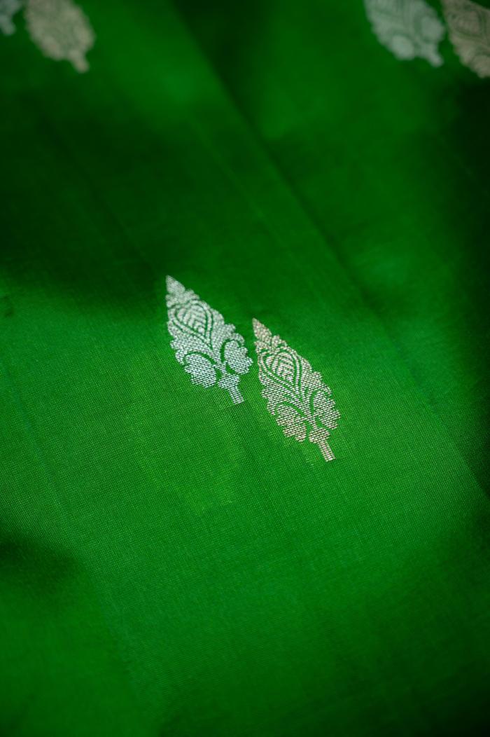 Raw Mango Silk Twin Booti Saree in Mehendi & 7 Colors