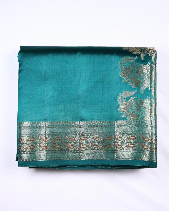 Banarasi Katan Cutwork Contrast Silk Saree