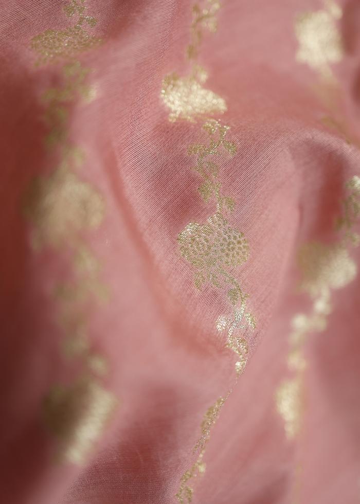 Pure Banarasi Chynia Silk Pink Saree