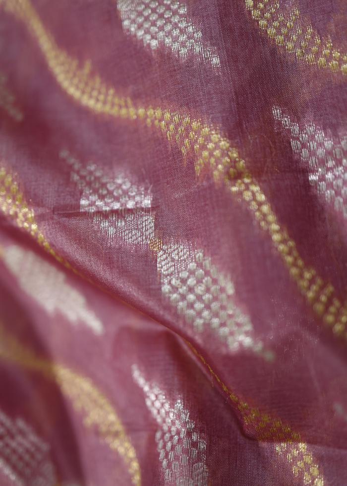 Pure Banarasi Tussar Silk Lilac Saree 