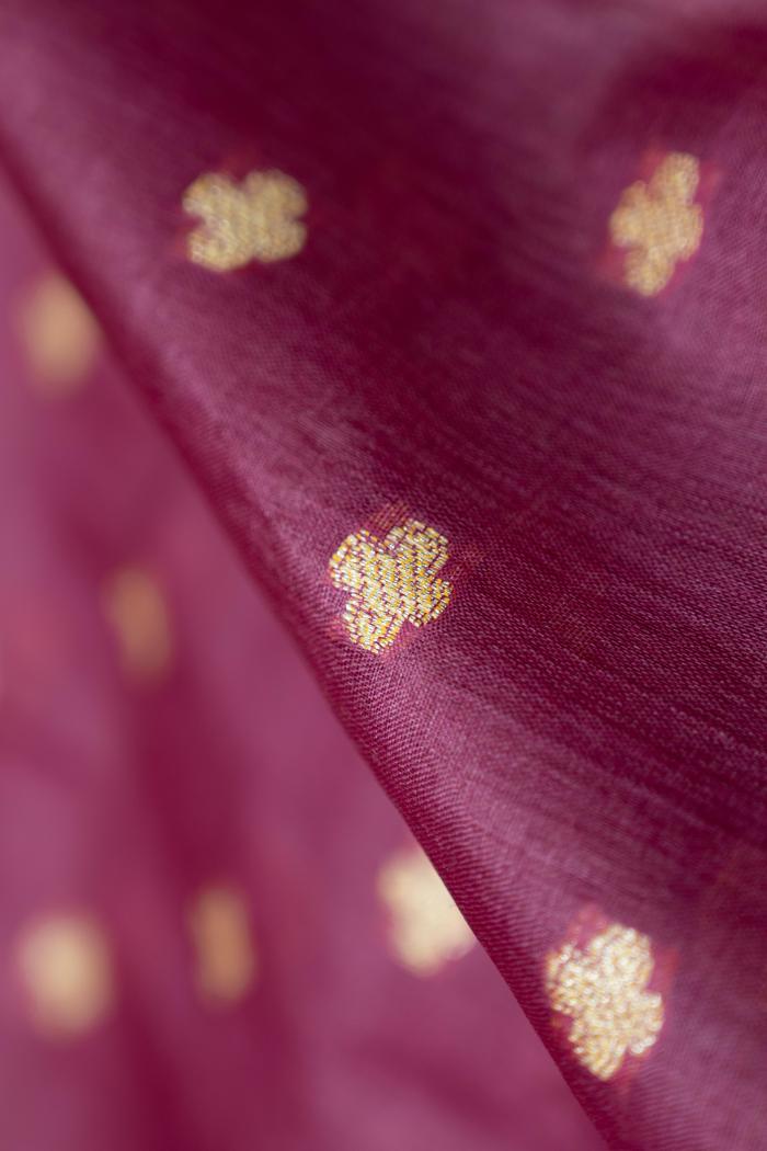 Pure Banarasi Tussar Silk Koniya Boota Saree