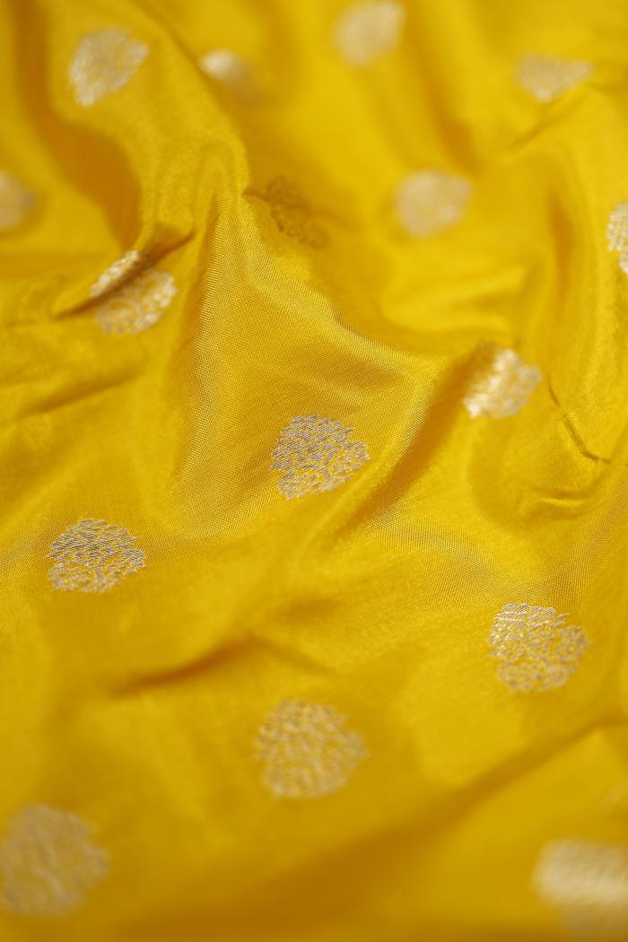 Pure Banarasi Golden Yellow 3 Piece Suit