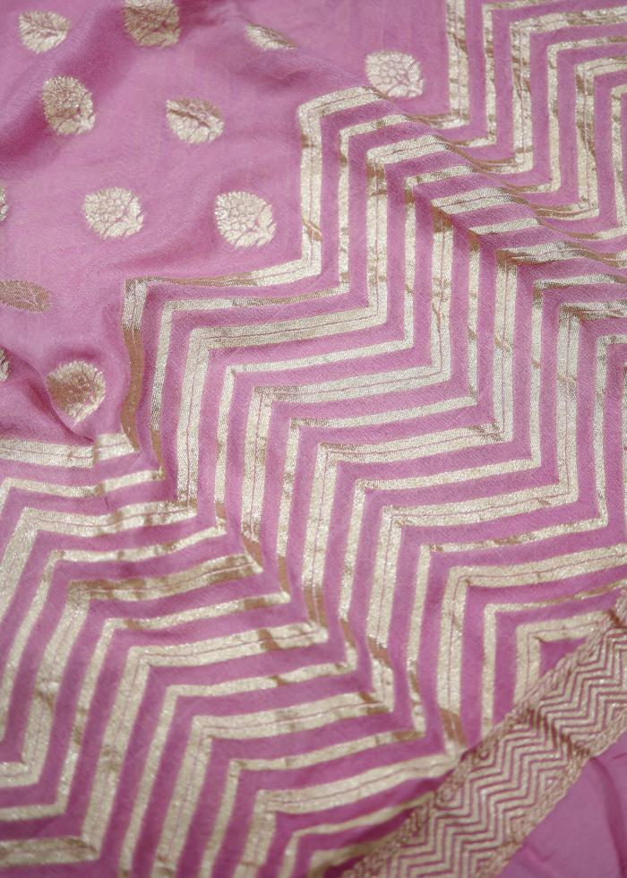 Pure Banarasi Baby Pink Khaddi Georgette Saree