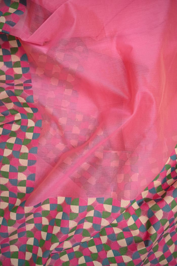 Supernet Weave Gajari Pink Banarasi Saree