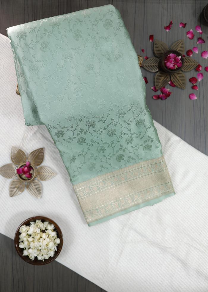 Pure Banarasi Forest Green Tanchui Saree