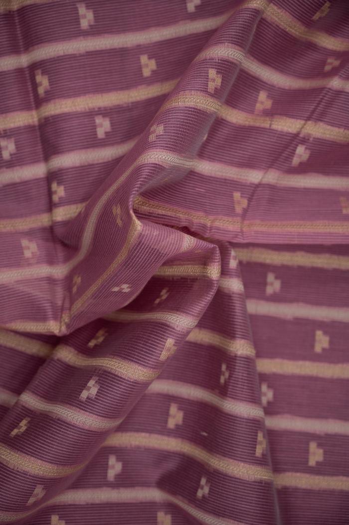 Banarasi Cotton Supernet Light Wine Saree