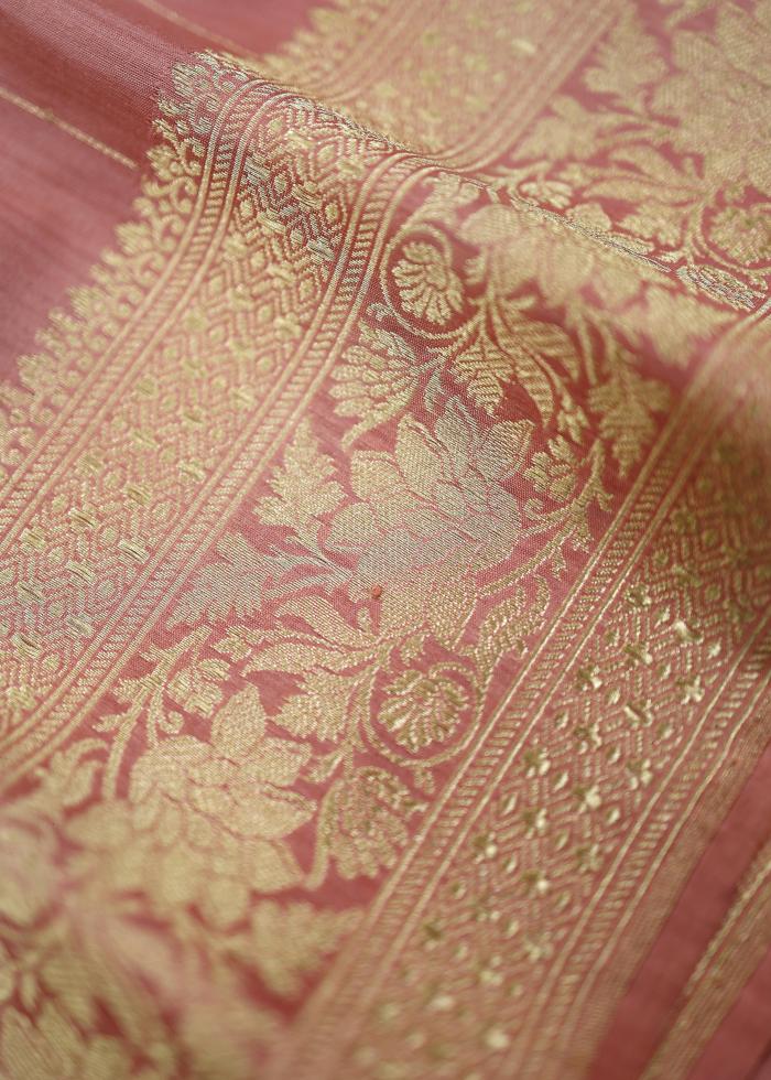 Pure Banarasi Gazari Pink Kadhwa Silk Saree