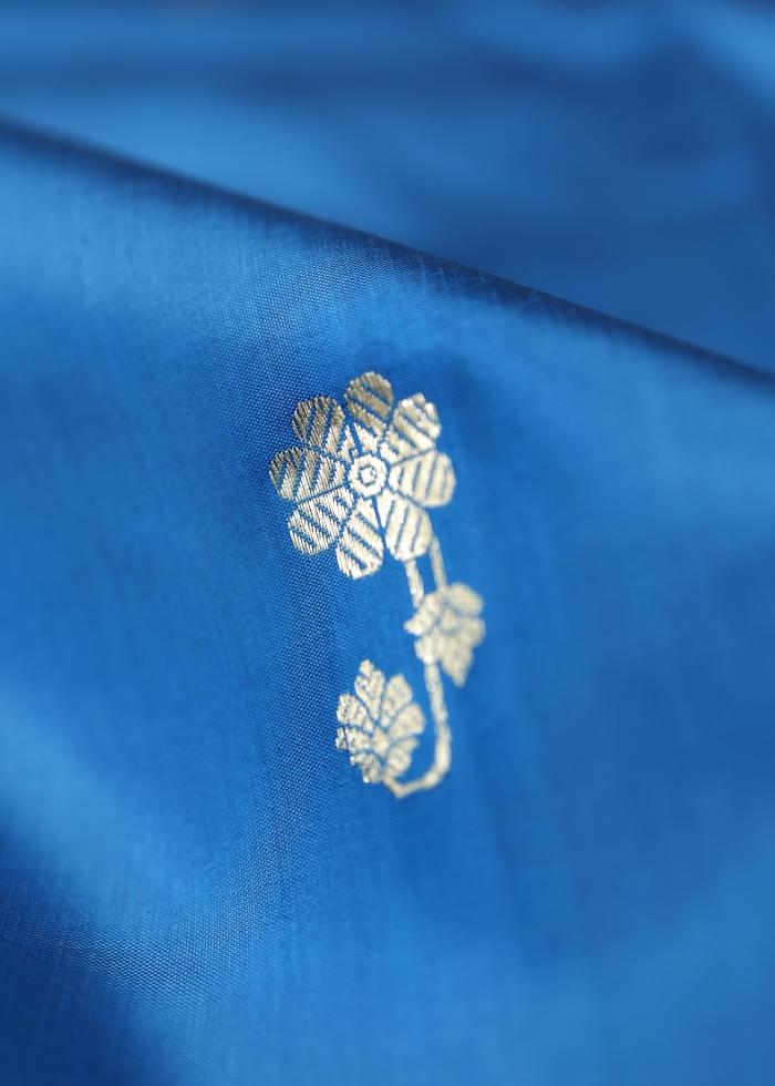 Pure Banarasi Puna Silk Poison Blue Saree