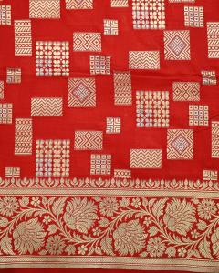 katan handloom geometric modern pattern  Banarasi Saree