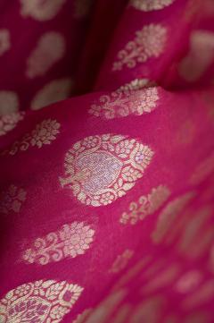 Pure Banarasi Katan Silk Hot pink Saree