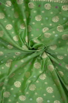 Pure Banarasi Katan Silk Pista green Saree