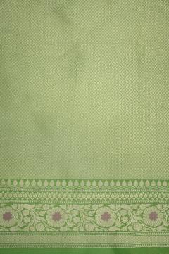 Pure Banarasi Katan Silk Pista green Saree