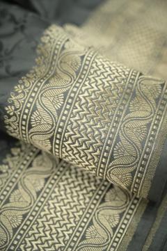 Pure Katan Tanchui Grey Self Jaal Saree