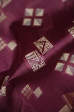 Raw Mango Silk Zari Saree in Light Wine & 7 Colors