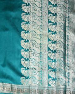 Zari Weaving Sapphire Banarasi Saree