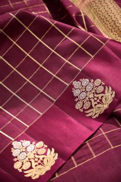 mangol silk wine jall Pattern Bararasi saree