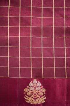 mangol silk wine jall Pattern Bararasi saree