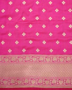 katan handloom rani pink Banarasi Saree