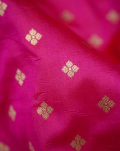 katan handloom rani pink Banarasi Saree