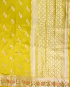 Mango Silk Zari Weaving Banarasi Saree