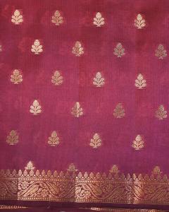 Mango Silk Zari Weaving Small Booti Banarasi Saree