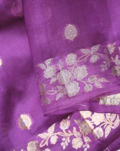 Water and Gold Zari Weaving Banarasi Saree