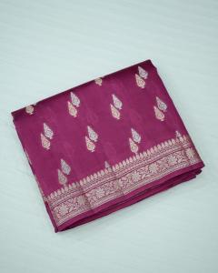 Raw Mango Dupion Wine Color Banarasi Saree