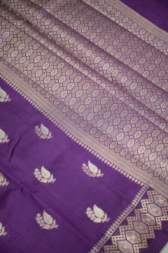 Raw Mango Silk Saree in Russian Violet & 8 Colors