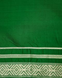 Raw Mango Handloom Booti With Stripe Banarasi Saree