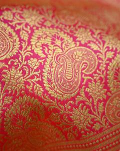 katan handloom prani pink Banarasi Saree