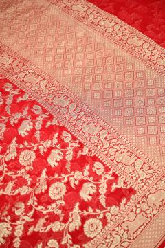 Red Banarasi Khaddi Saree