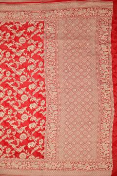 Red Banarasi Khaddi Saree