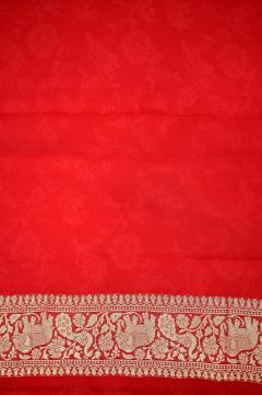 Red Banarasi Khaddi Saree