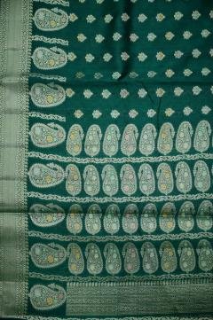 Chiniya Silk Banarasi German Blue Saree