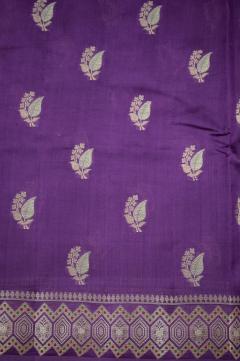 Raw Mango Silk Russian Violet Zari Saree