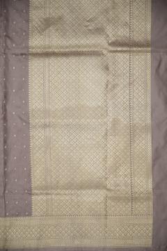 Pure Banarasi Katan Tanchui Grey Jaal Saree