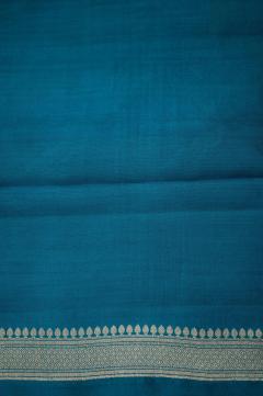 Raw Mango Silk Golden Zari German Blue Saree