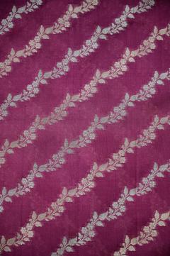 Wine Colored Raw Mango Dupion Banarasi Saree