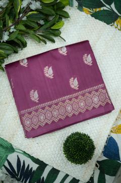 Raw Mango Silk Russian Violet Zari Saree