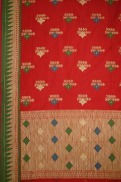 Supernet Red Weaving Banarasi Saree