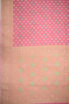 Supernet Warm Gajari Pink Banarasi Saree