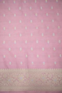 Pure Mulberry Silk Light Pink Banarasi Suit