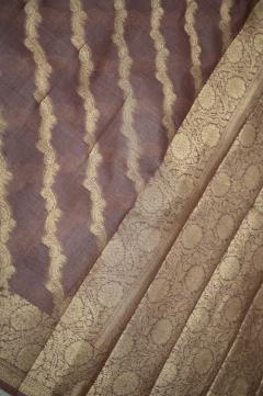 Tussar Banarasi Dusty Wine Arha Saree