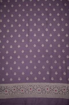 Pure Mulberry Silk Lavender Banarasi Suit