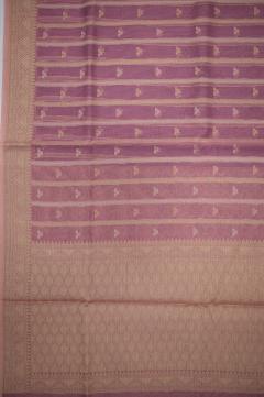 Banarasi Cotton Supernet Light Wine Saree