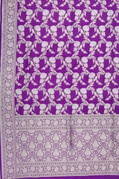 Pure Banarasi Magenta Alfi Katan Silk Saree