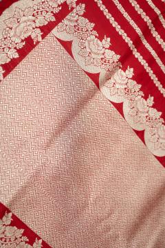 Pure Katan Kadhwa Banarasi Blood Red Saree